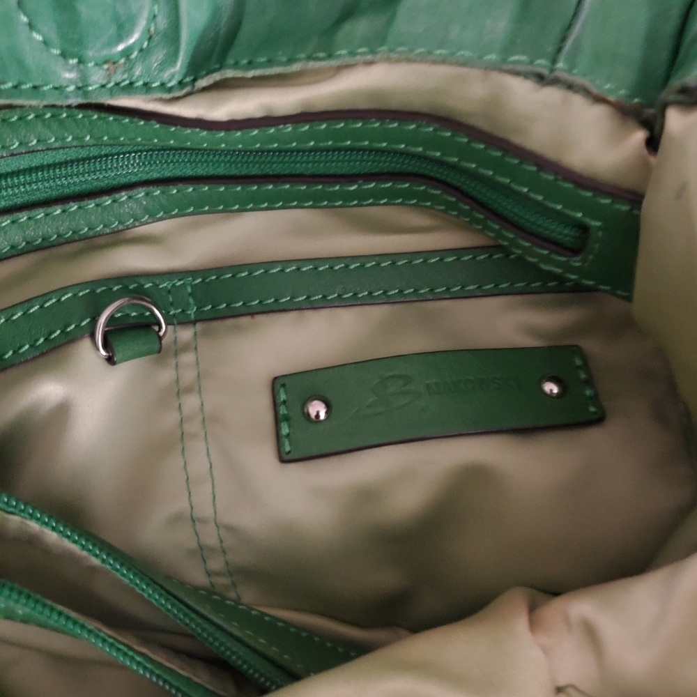 B. Makowsky Green Leather Purse - Picture 5 of 5